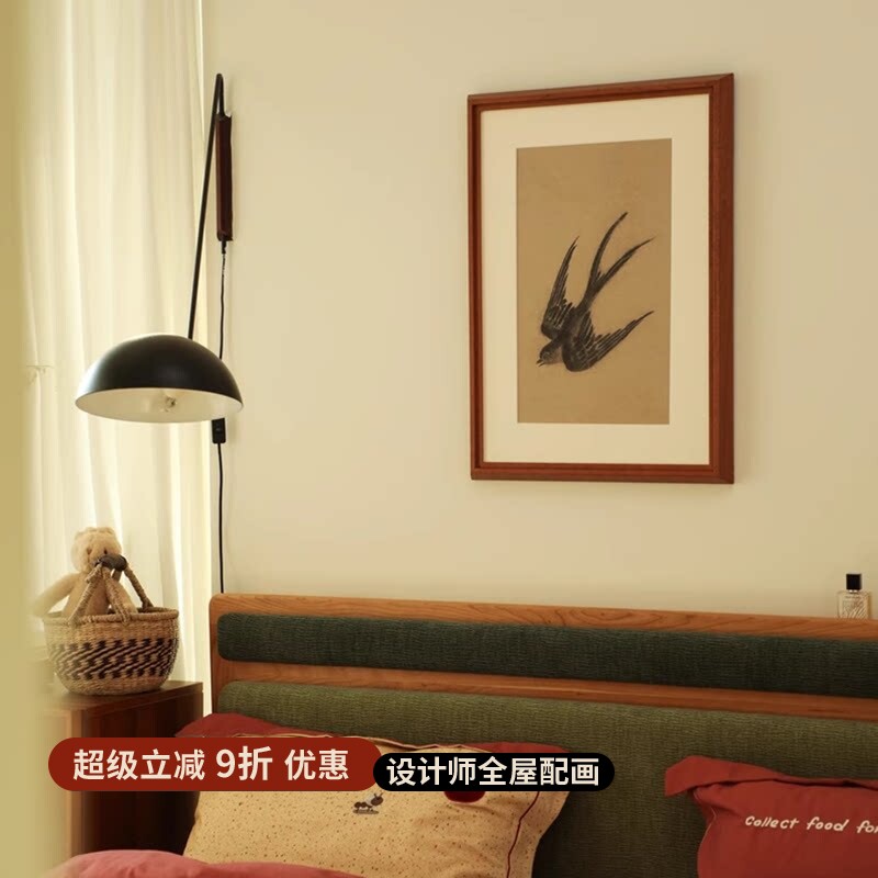 客厅卧室中式中古绢丝画芯挂画图片