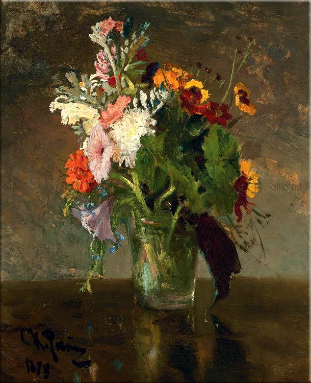 瓶花 ilya repin 列宾 装饰画无框画 客厅书房卧室酒吧玄关咖啡馆