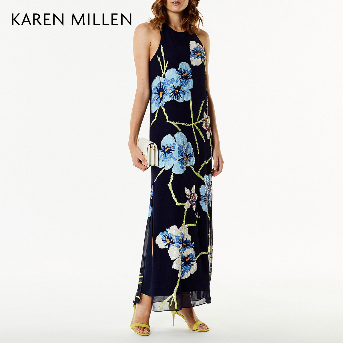 KAREN MILLEN¿Â×Ã×Á«Ó¢Â×Å®×°2018ÏÄÁÁƬ»¨É«¿ª²æ³¤È¹KM5182B721