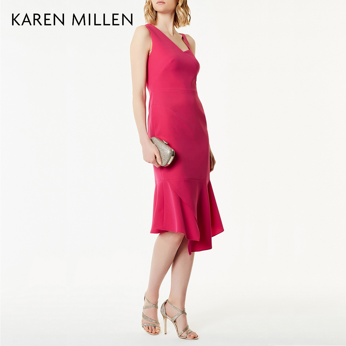 KAREN MILLEN¿Â×Ã×Á«Ó¢Â×Å®×°2018ÏÄ´¿É«ºÉÒ¶°ÚÁ¬ÒÂȹKM5182A702