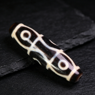 老料黑白时轮金刚六眼天珠/50*14mm
