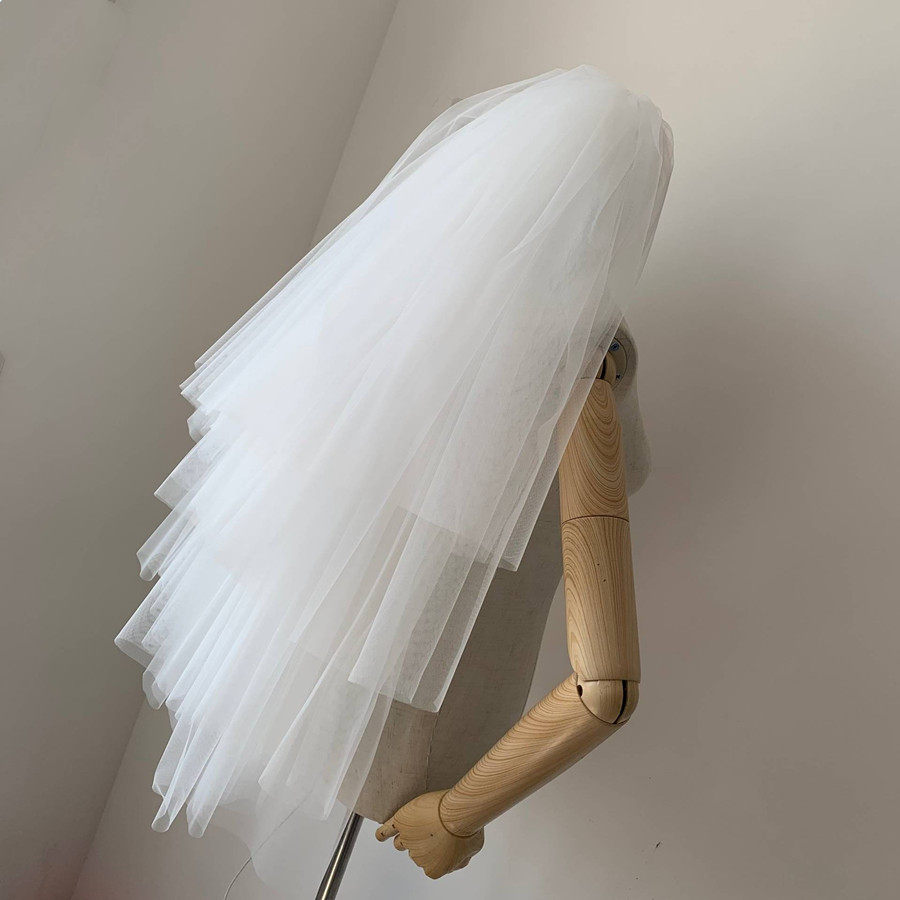 新款超蓬蓬头纱女四层多层素纱网红拍照新娘结婚礼旅拍头纱白色