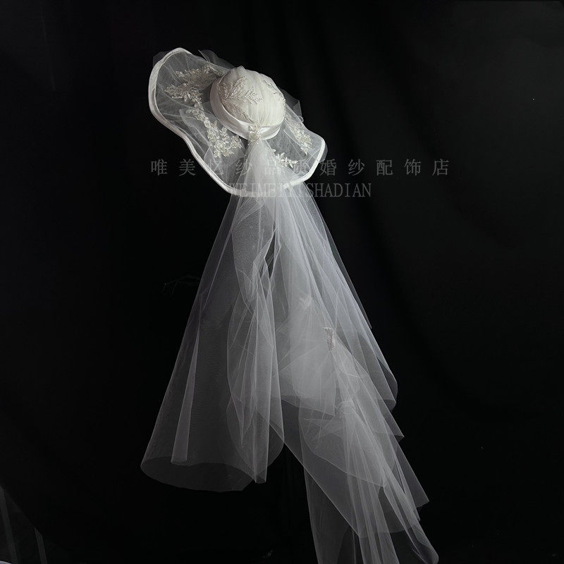 唯美忆纱婚纱帽纱头纱纯手工