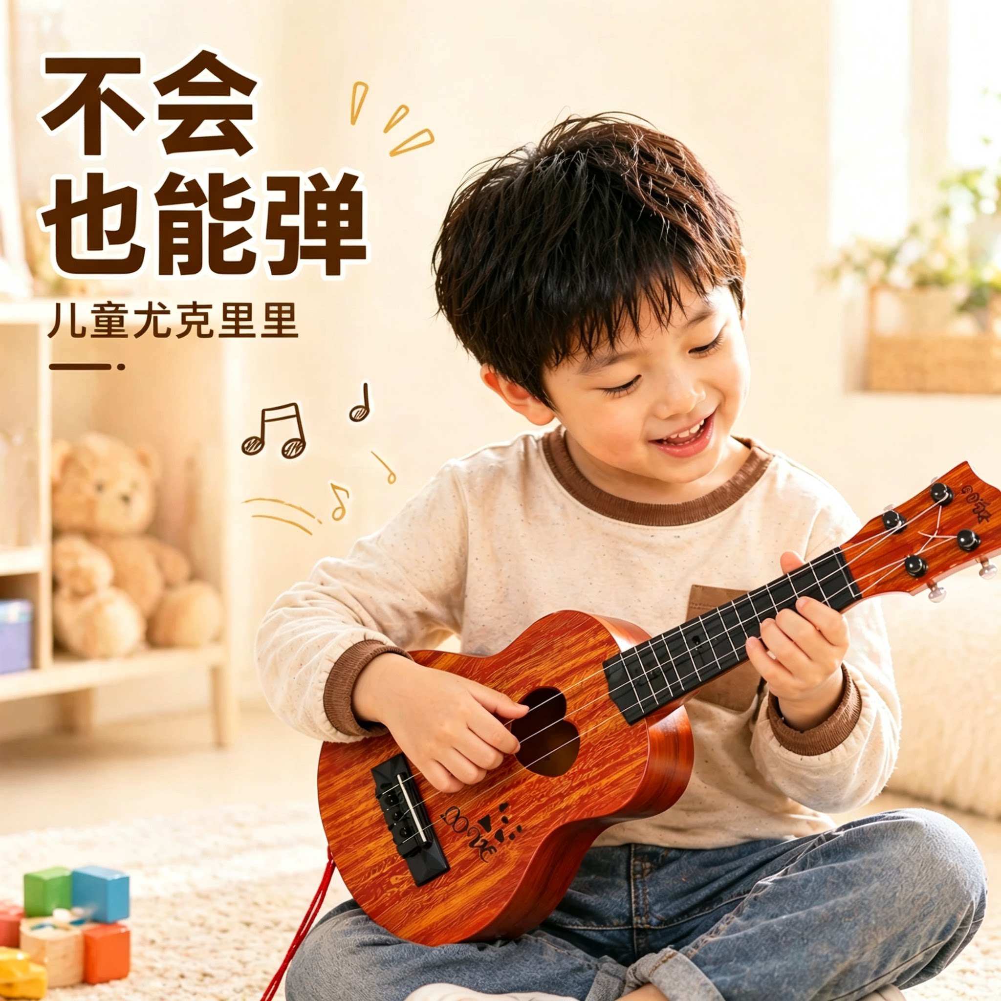 尤克里里儿童吉他音乐玩具网红乐器宝宝可弹奏小提琴初学者男女孩