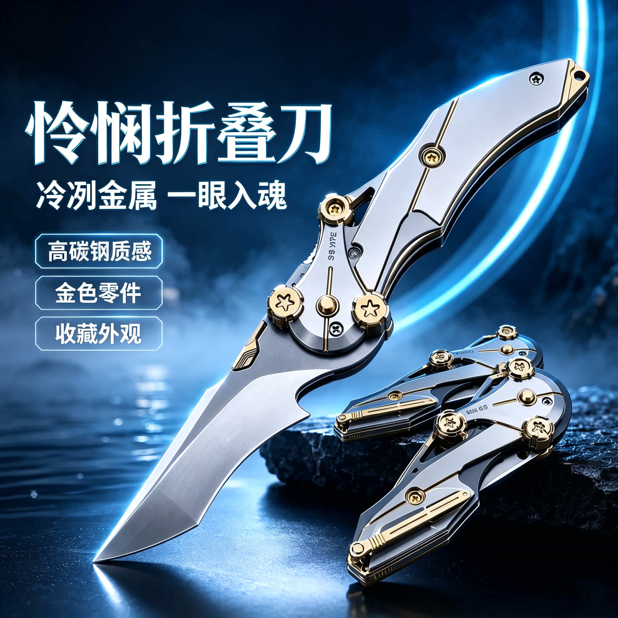 怜悯之刃三角洲刀皮周边玩具皮肤模型可折叠大号全金属游戏未开刃