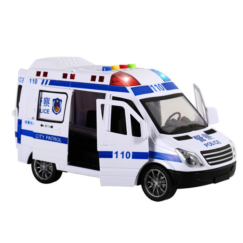 儿童警察车惯性灯光音乐可开门公
