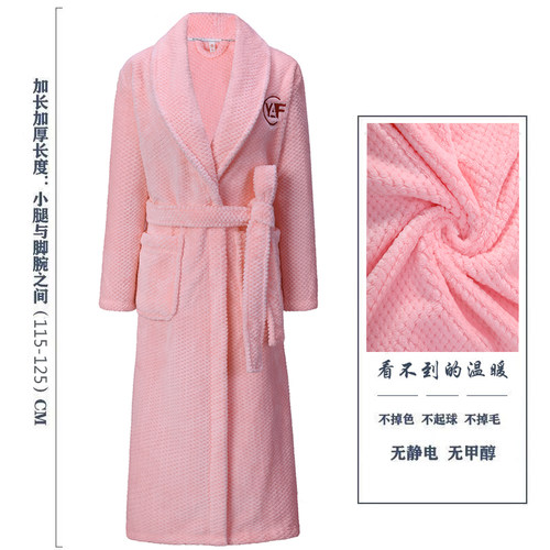 女款法兰绒高级简约睡袍