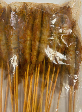风味虾串基围虾海虾串烧烤油炸火锅新鲜速冻海鲜食材30支一包商用