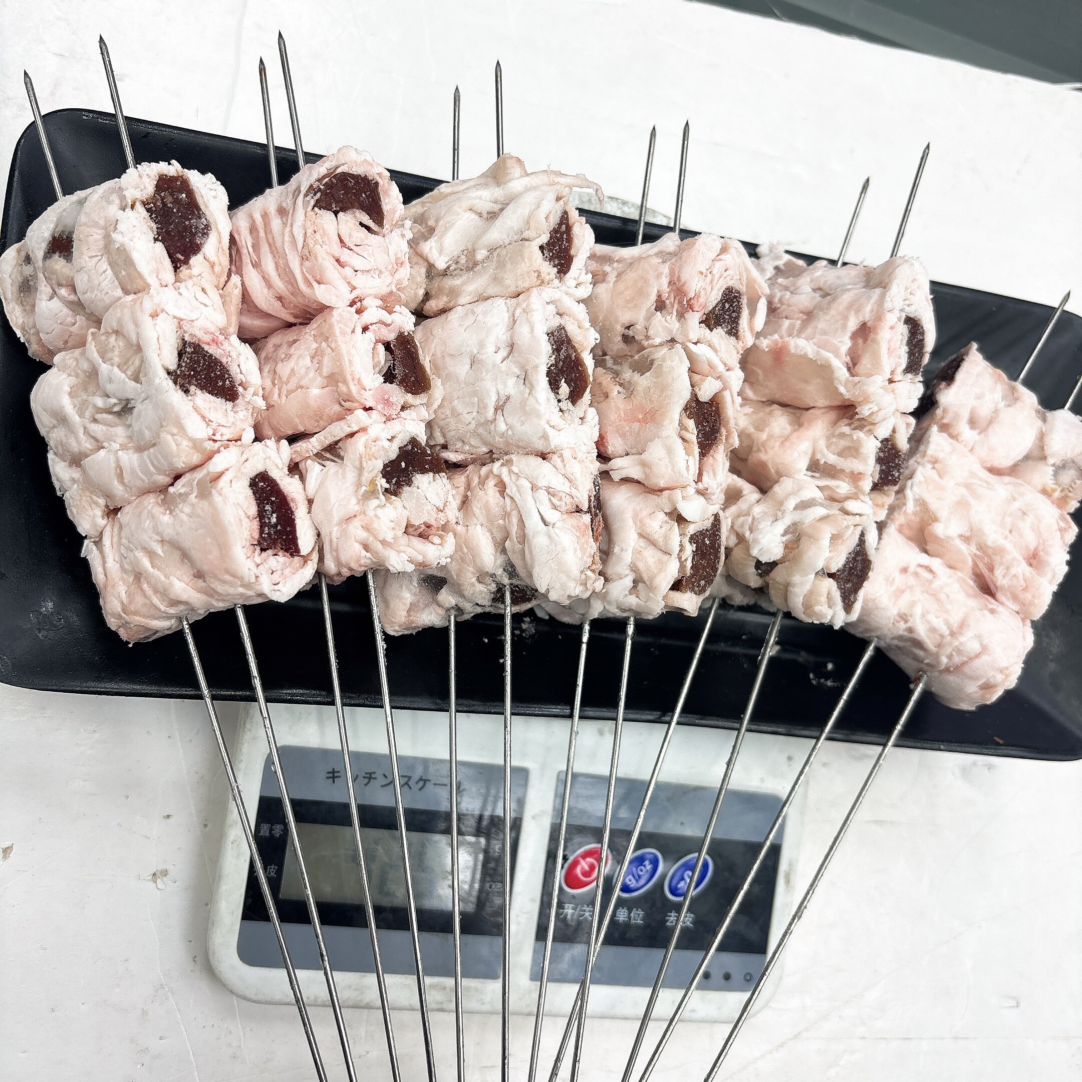 油包肝羊油包羊肝20串烧烤油炸食材羊油包羊肝串商用批发半成品串