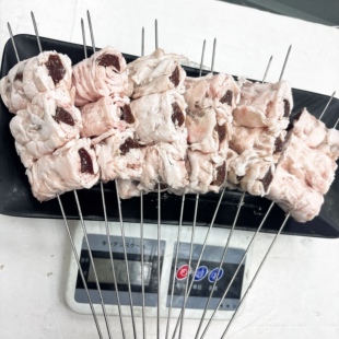 油包肝羊油包羊肝20串烧烤油炸食材羊油包羊肝串商用批发半成品串
