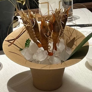 陶瓷高脚喇叭碗火锅店插虾专用餐具创意海鲜三文鱼鱼生刺身拼盘子