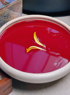 陶瓷圆碗山野风腐竹海带小吃前菜碗三出山火锅店同款鸭血餐具摆盘