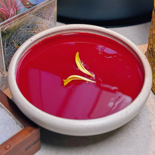 陶瓷圆碗山野风腐竹海带小吃前菜碗三出山火锅店同款鸭血餐具摆盘