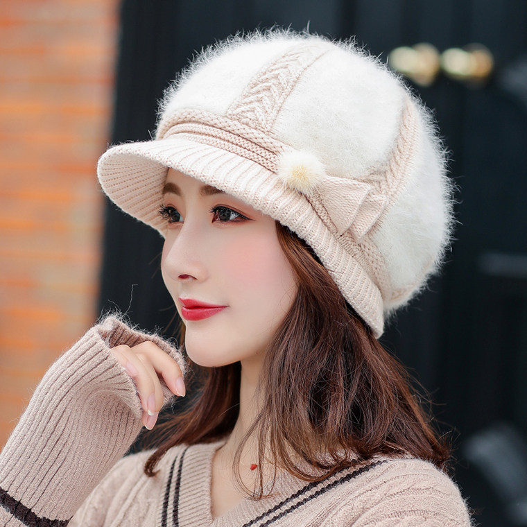 帽子女秋冬天加绒加厚护耳保暖帽户外骑车针织帽贝雷帽兔毛毛线帽,服饰配件/皮带/帽子/围巾,帽子,淘宝优惠券,粉丝福利购,淘宝优惠卷