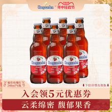 Hoegaarden福佳白啤酒比利时风味玫瑰红精酿果啤248ml*6瓶装啤酒