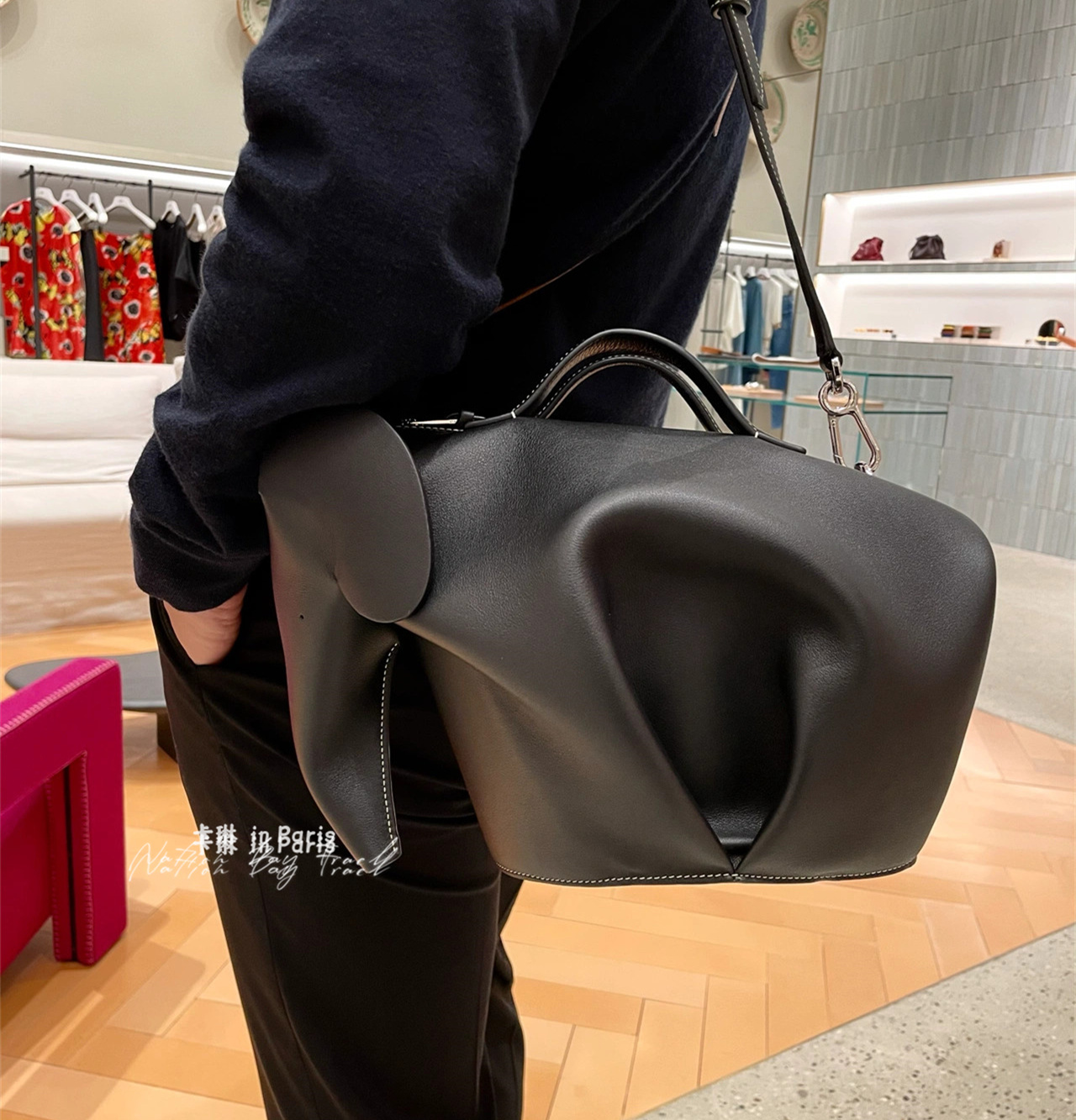 loewe/罗意威动物大象包大号手拎牛皮手提包单肩斜跨包优歆代购