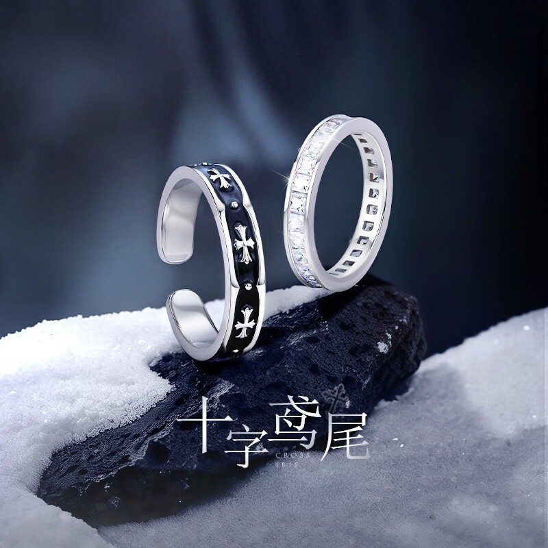 情侣对戒银戒指一对情侣款送男女友求婚生日礼物S925