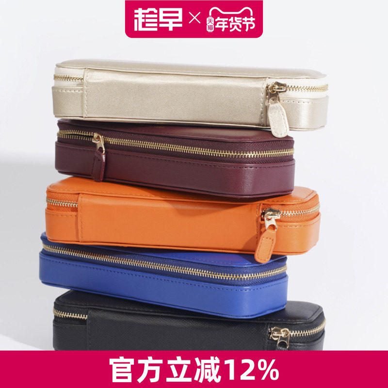 趁早高品质纯手工打造定制皮质收纳笔盒多功能大容量简约PU拉链文具盒