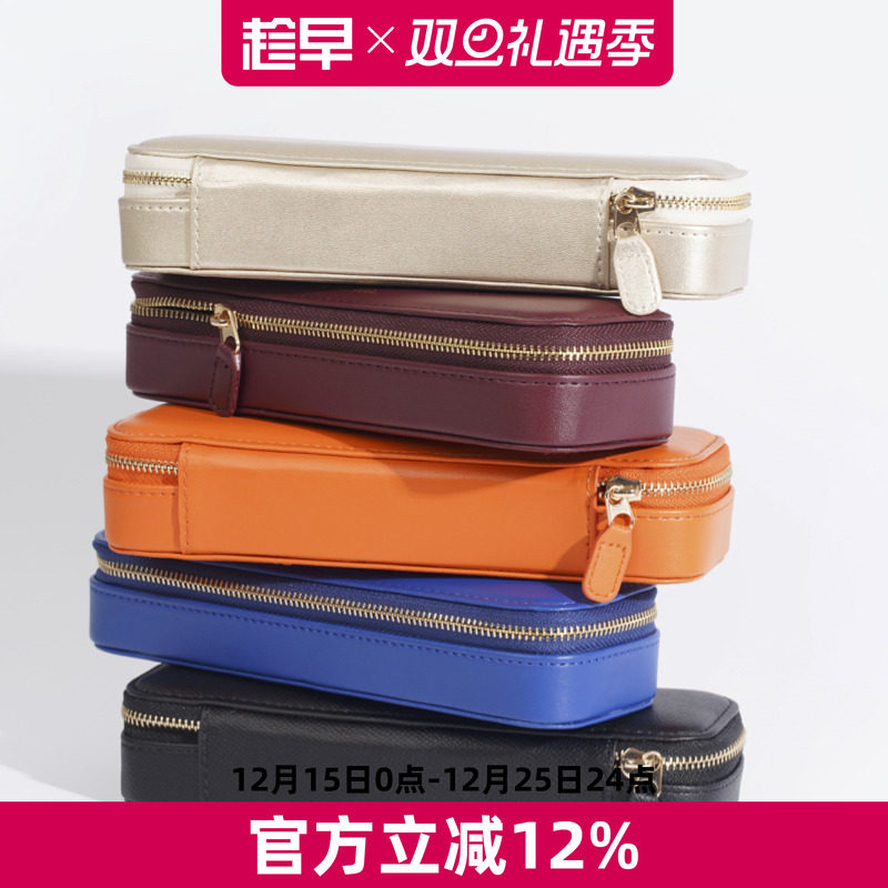 趁早高品质纯手工打造定制皮质收纳笔盒多功能大容量简约PU拉链文具盒