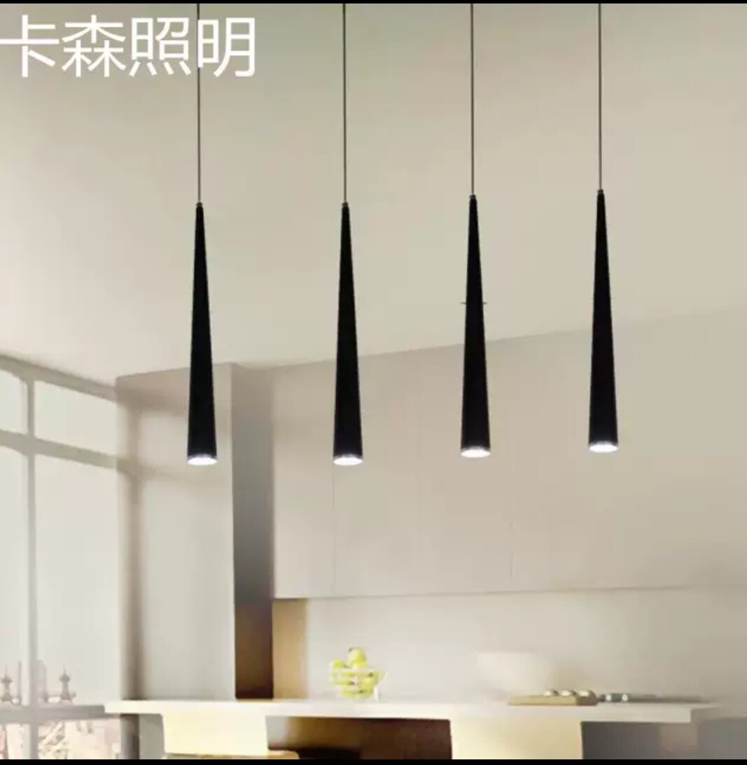 吊装细长明装长筒网红吊灯北欧吸顶led射灯圆柱圆锥筒灯餐厅饭店