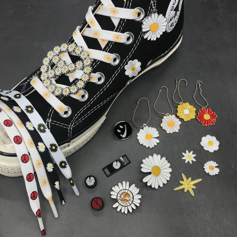 反战联名潮流af1ajgd奶油缺口单双面小雏菊花配件挂链1970s鞋带绳