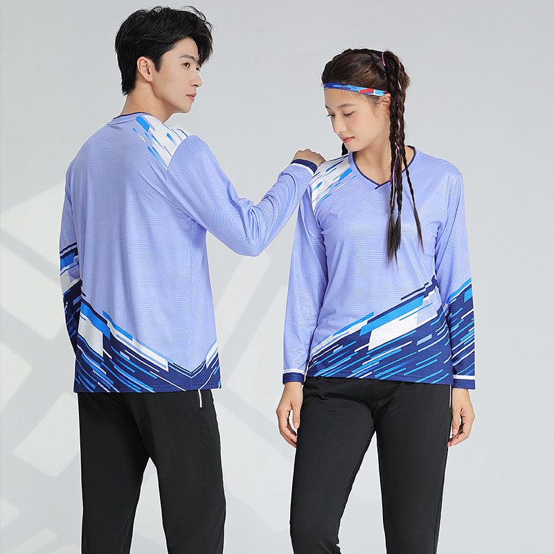 步强长袖套装男女款羽毛球服