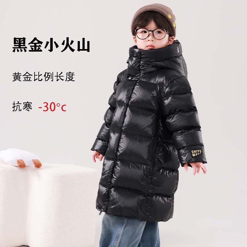 黄金长度黑金六格三防儿童羽绒服