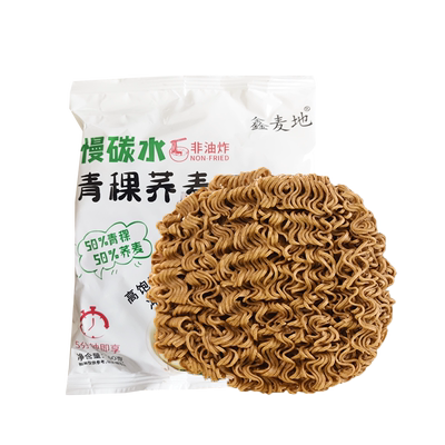 糖尿人糖人0脂肪低脂青稞荞麦方便面健身代餐非油炸营养零食品