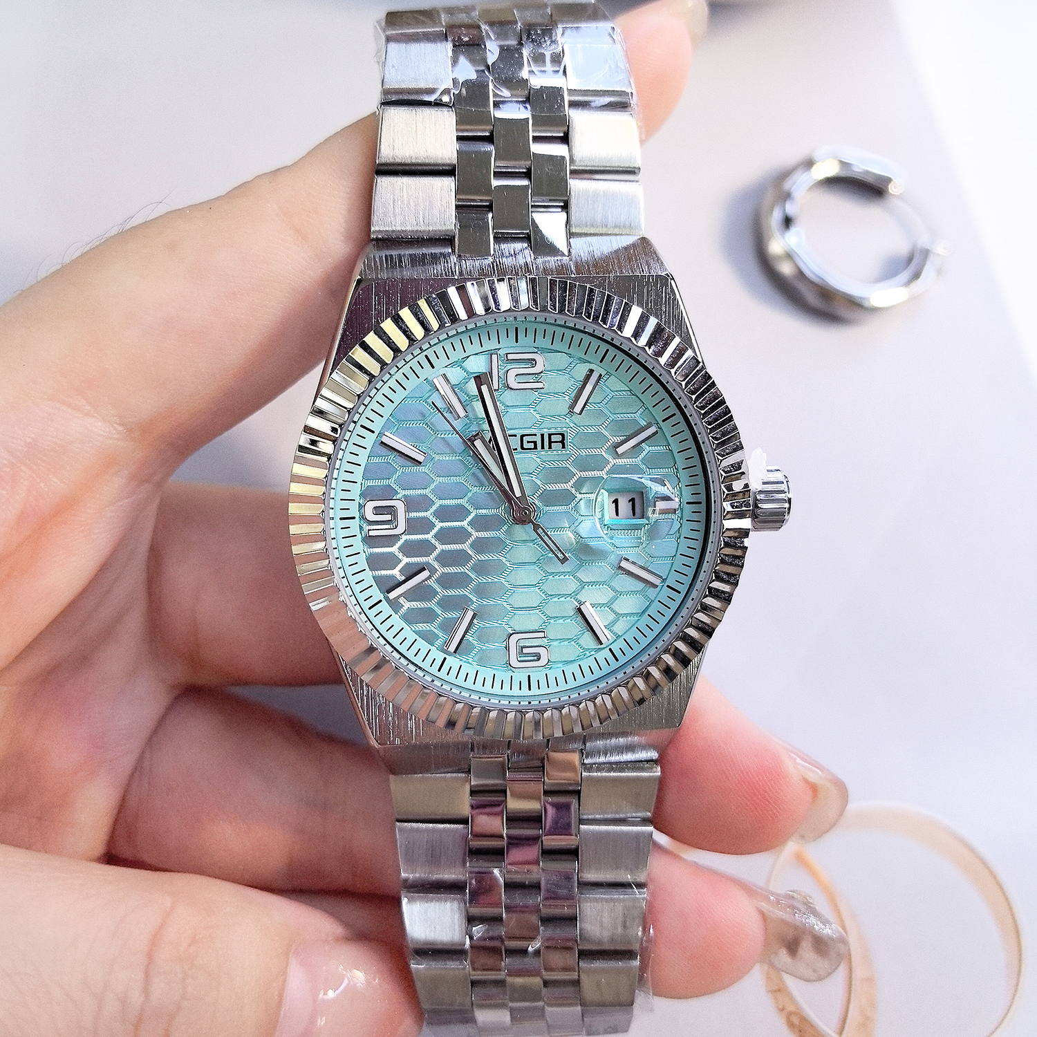 陆天使大表盘商务男款日历手表