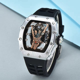 炫酷镂空手表个性创意立体鬼手硅胶夜光防水非机械小众男士腕表