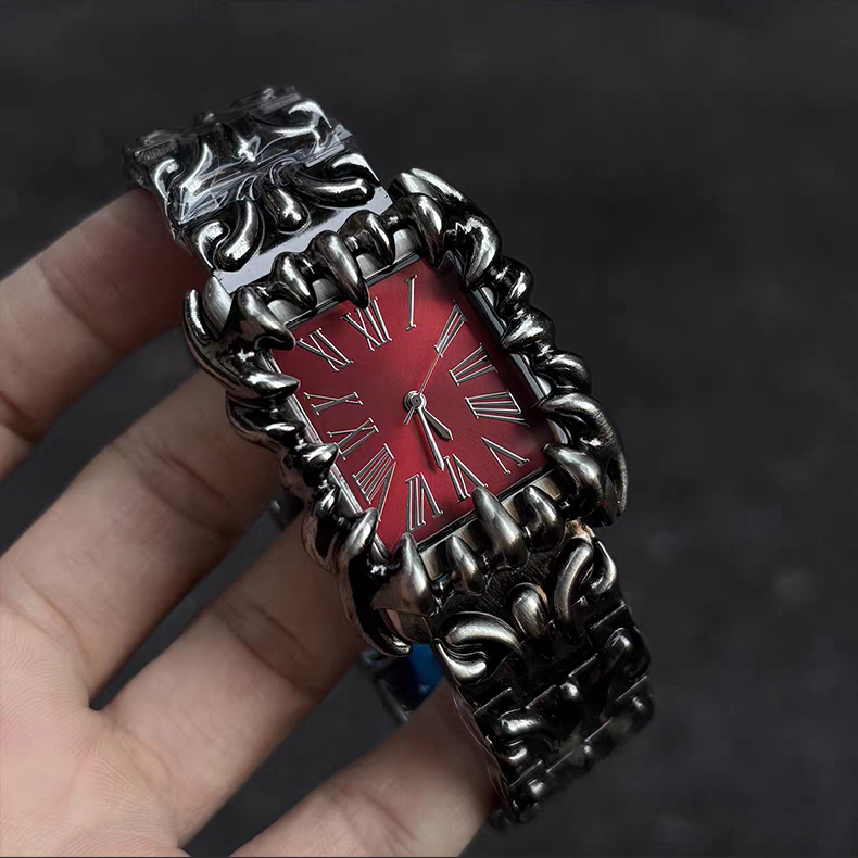 复古方块男欧美风异形爪子手表