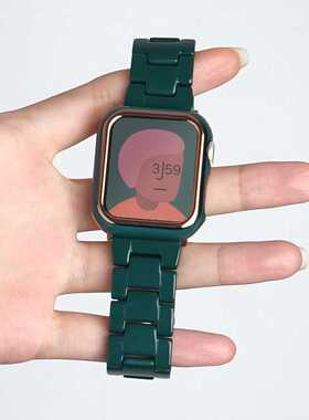 适用于iwatch8代765se苹果手表新树脂亚克力表带14mm22mm外贸