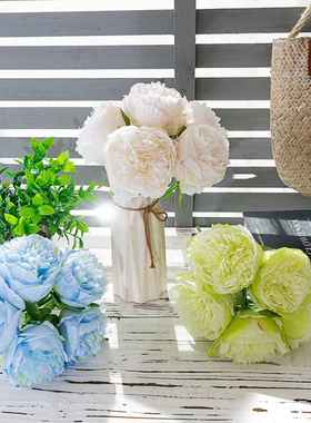 五头牡丹花束INS风仿真花厂家家居装饰跨境婚庆假花MW47233