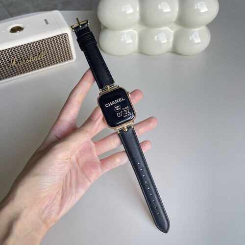 圆珠金属扣皮质表带适用于applewatch苹果手表iwatch8代765se工厂