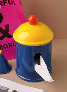 贝汉美创意多巴胺陶瓷纸巾盒家居客厅茶几桌面摆件抽纸盒一件代发