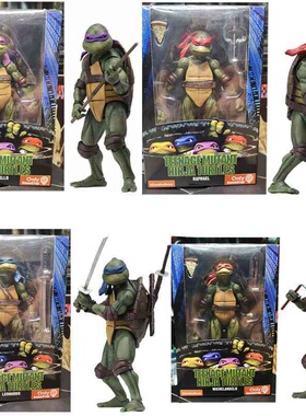 NECA 忍者神龟 1990电影版 TMNT 限定版 7寸可动人偶手办模型
