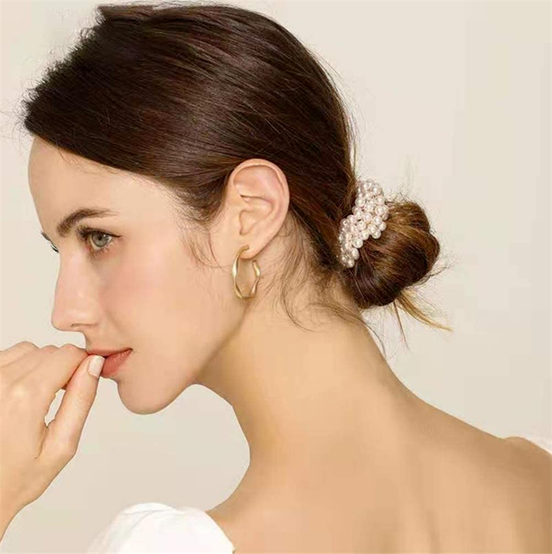 w网15美叨 实用百搭 爆款温柔风珍珠发圈做精致的马尾女孩一包2个