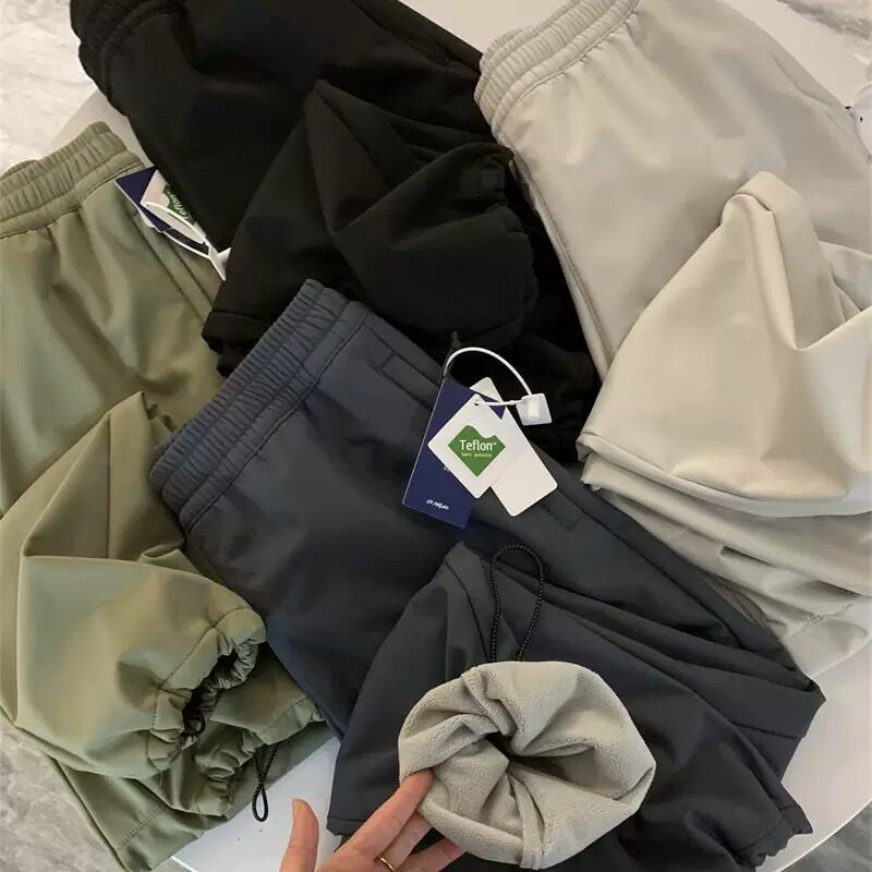 科技三防面料！情侣款户外防风防水磨绒抓绒软壳直筒休闲裤冲锋裤