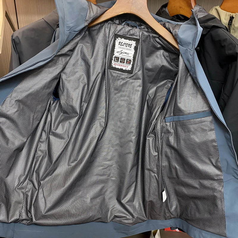 连帽防风水夹克鸟军工设计风英单