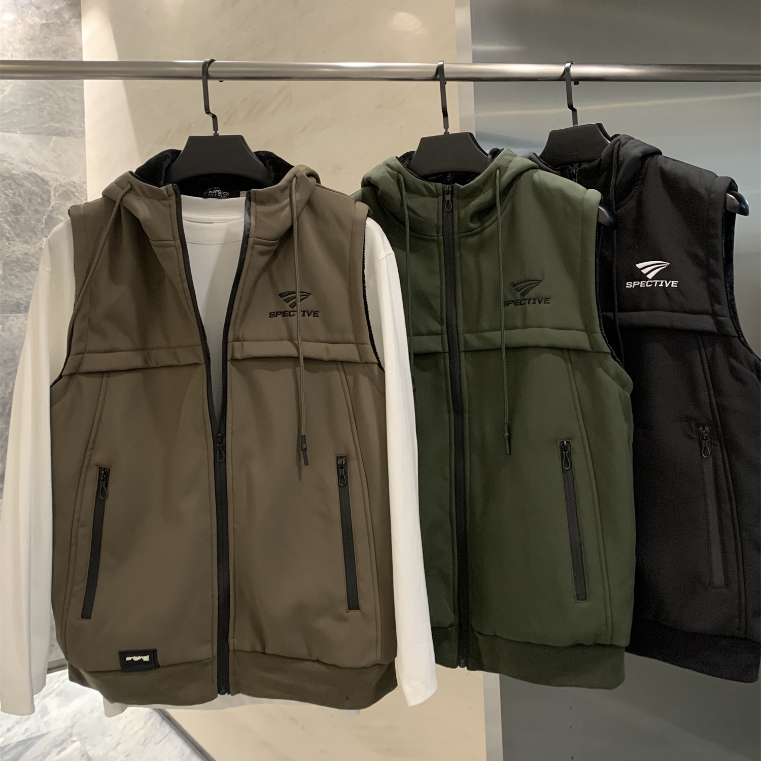 男士亲肤保暖休闲连帽马甲夹克