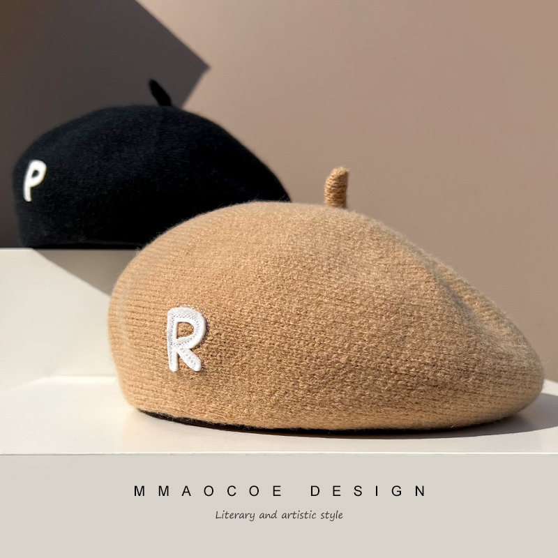 贝雷帽女2021新款秋冬羊毛韩版百搭显脸小网红南瓜帽针织帽子法式