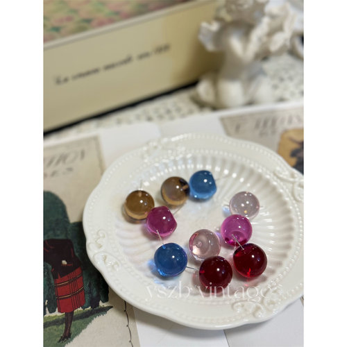 夏日多巴胺果冻球甜美耳钉耳夹