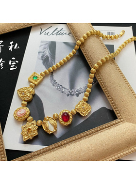 镀真金女复古夸张宫廷风项链