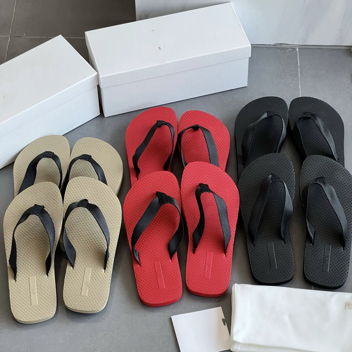 小众极简row家新款夹趾拖鞋女百搭舒适平底度假风织带沙滩凉拖鞋