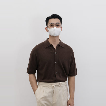 何青菜/258016 夏季定制桑蚕丝羊毛面料短袖针织开衫Polo衫上衣男