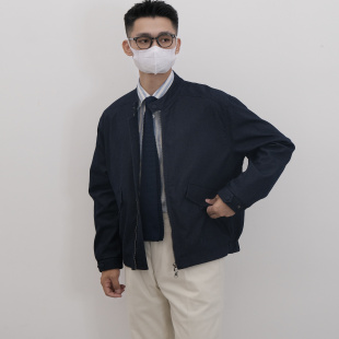 仿牛仔斜纹棉面料包布四合扣工业舒适夹克外套 新款 何青菜 258122