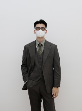 何青菜 意式那不勒斯双开衩西服 商务休闲正装绅士复古单西GD2010