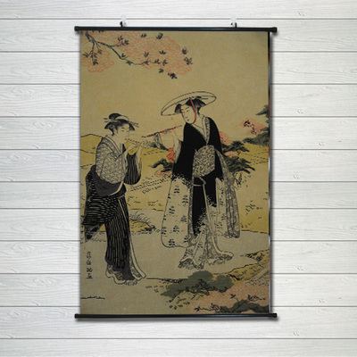 浮世绘日式风料理店海报仕女图