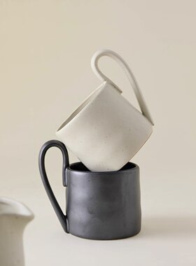 出口丹麦原单F｜手工陶瓷杯马克杯咖啡杯牛奶杯水杯中古风北欧风