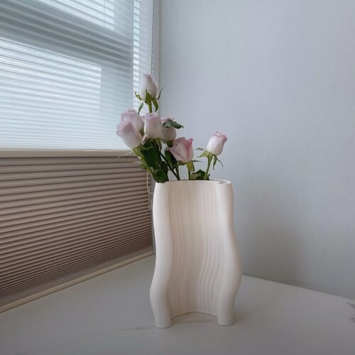 丹麦MOIRE VASE系列粘土雕塑花瓶 3D打印现代简约北欧风格摆件